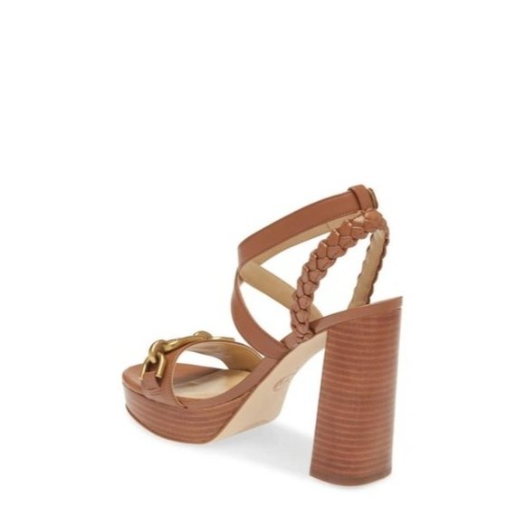 Michael Kors Women's Kailey Platform Dress Sandals Luggage Size 7M NIB - Picture 3 of 5